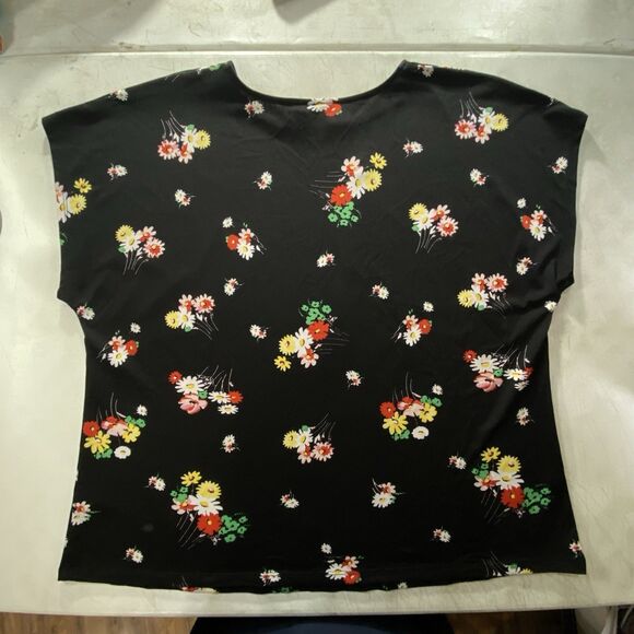 Jules & Leopold 2X Black Daisy Floral Print Cap Sleeve Top Excellent Cond Canada - Picture 4 of 7